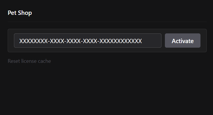 Entering the license key in Dubu